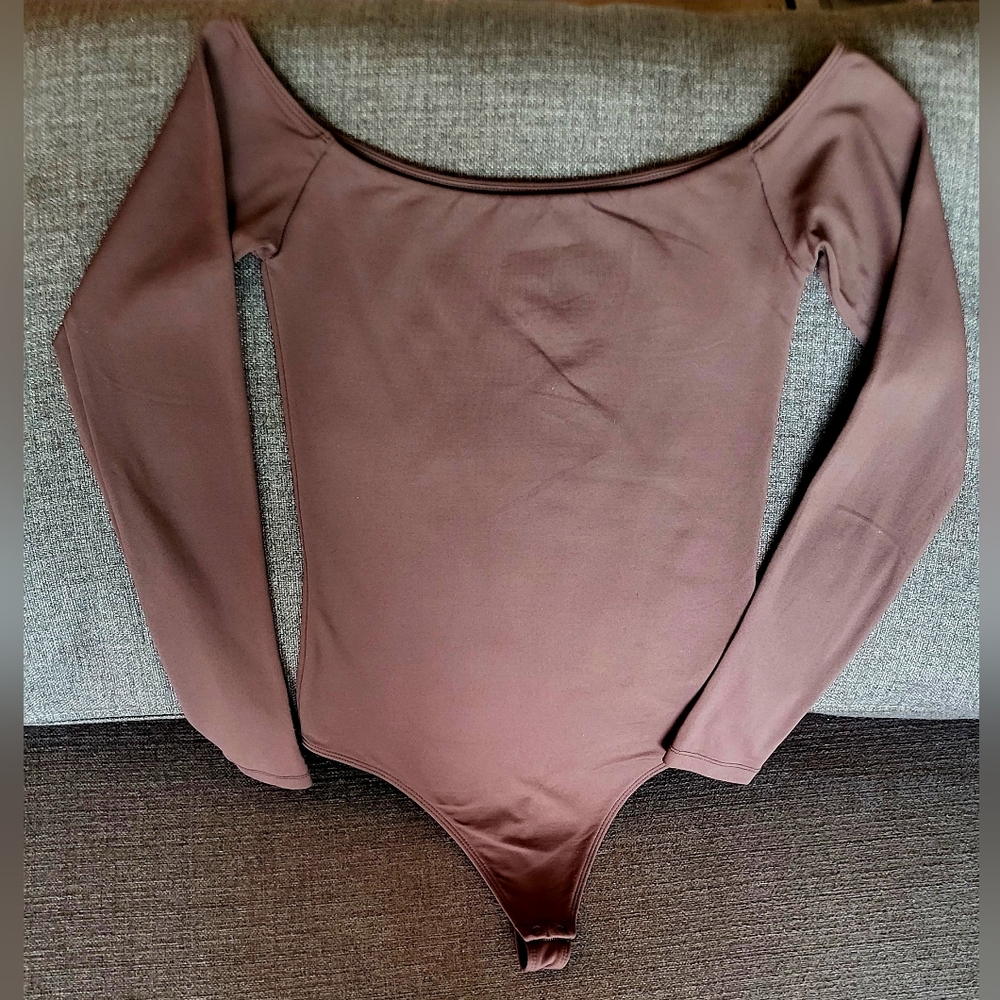 Babaton Rich Mocha Brown Long Sleeve Bodysuit